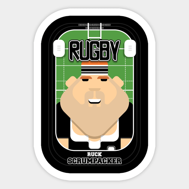 Rugby Black - Ruck Scrumpacker - Josh version Sticker by Boxedspapercrafts